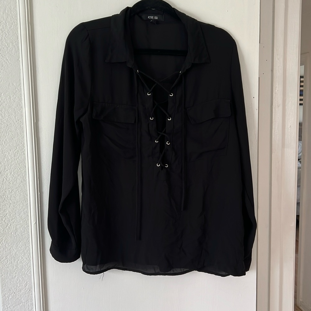 Black sheer blouse